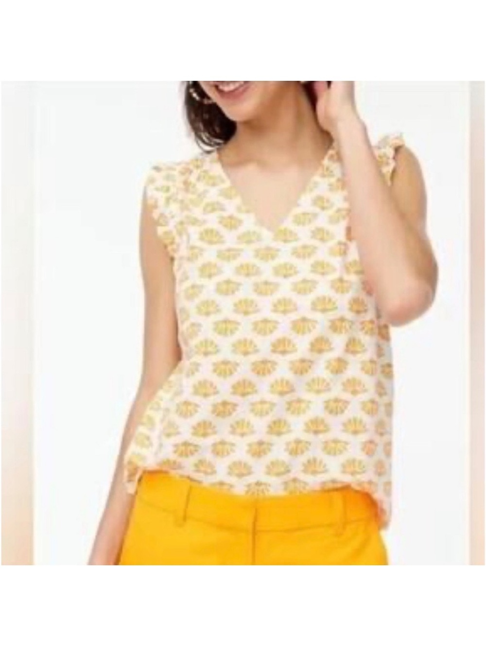 J. Crew Sleeveless Shell Print Blouse